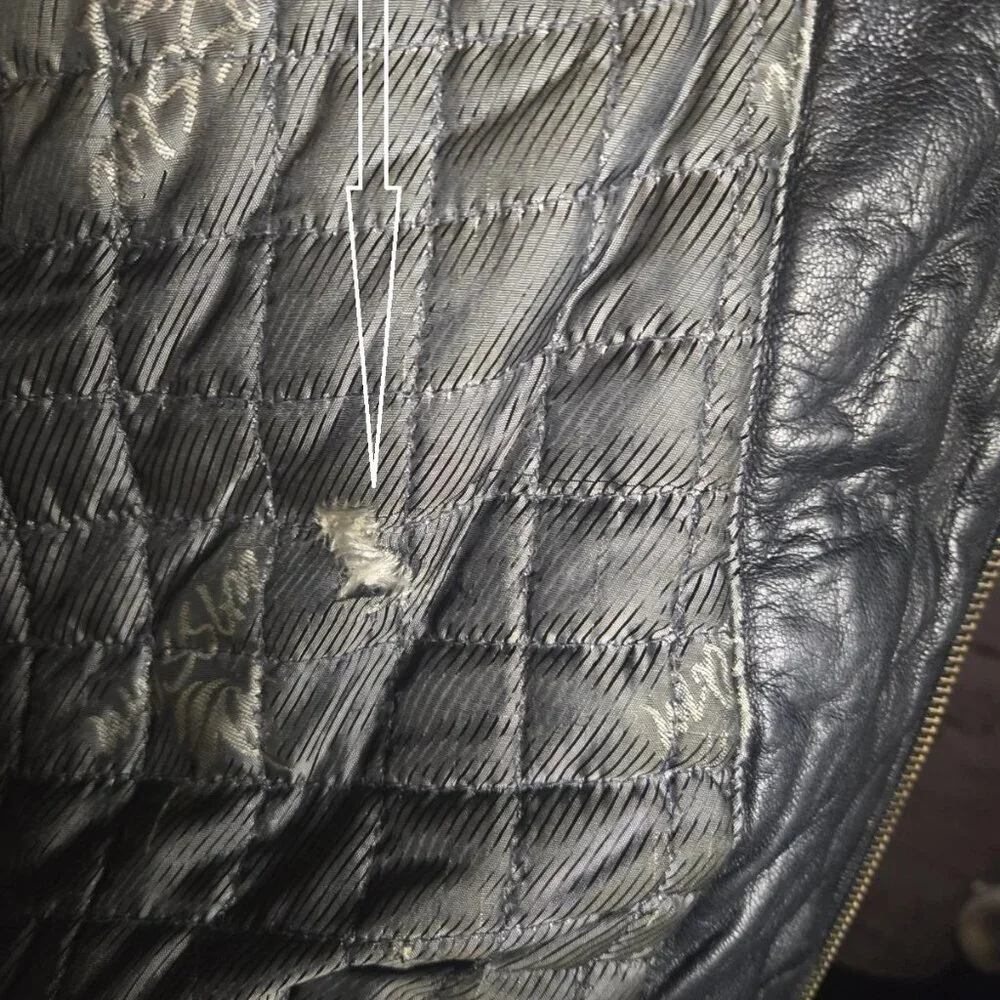 Al Wissam Men’s Embossed Genuine Leather Bomber Jacket Big & Tall, Tribal Design - Picture 9 of 15